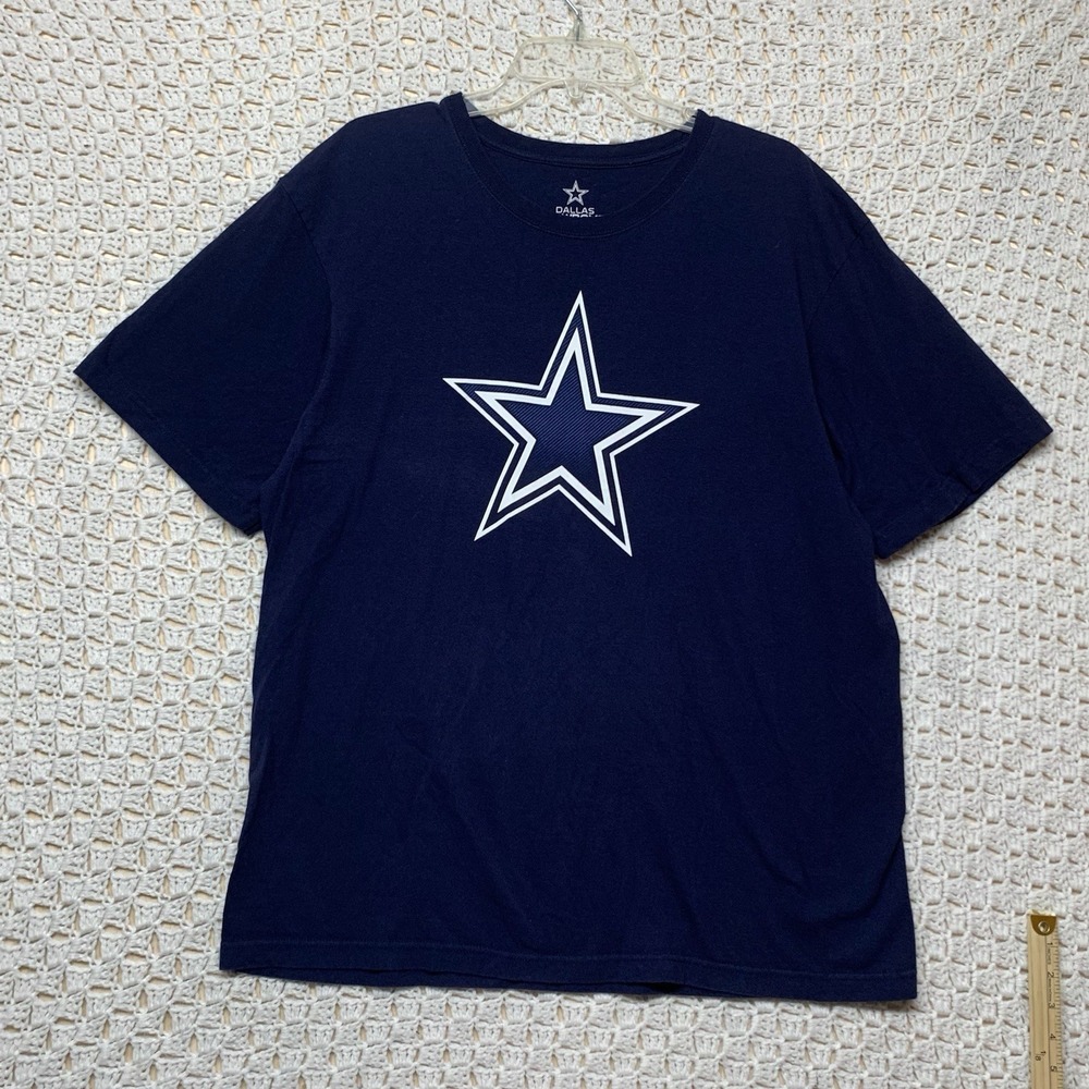 Dallas Cowboys Authentic T Shirt Mens Large Blue  💯 Cotton Performance‎ EUC